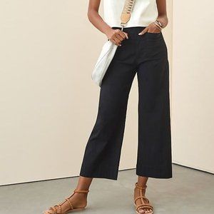 The Colette Cropped Wide-Leg Pants by Maeve